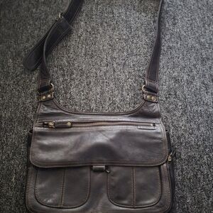 Fossil Black Leather Crossbody Bag